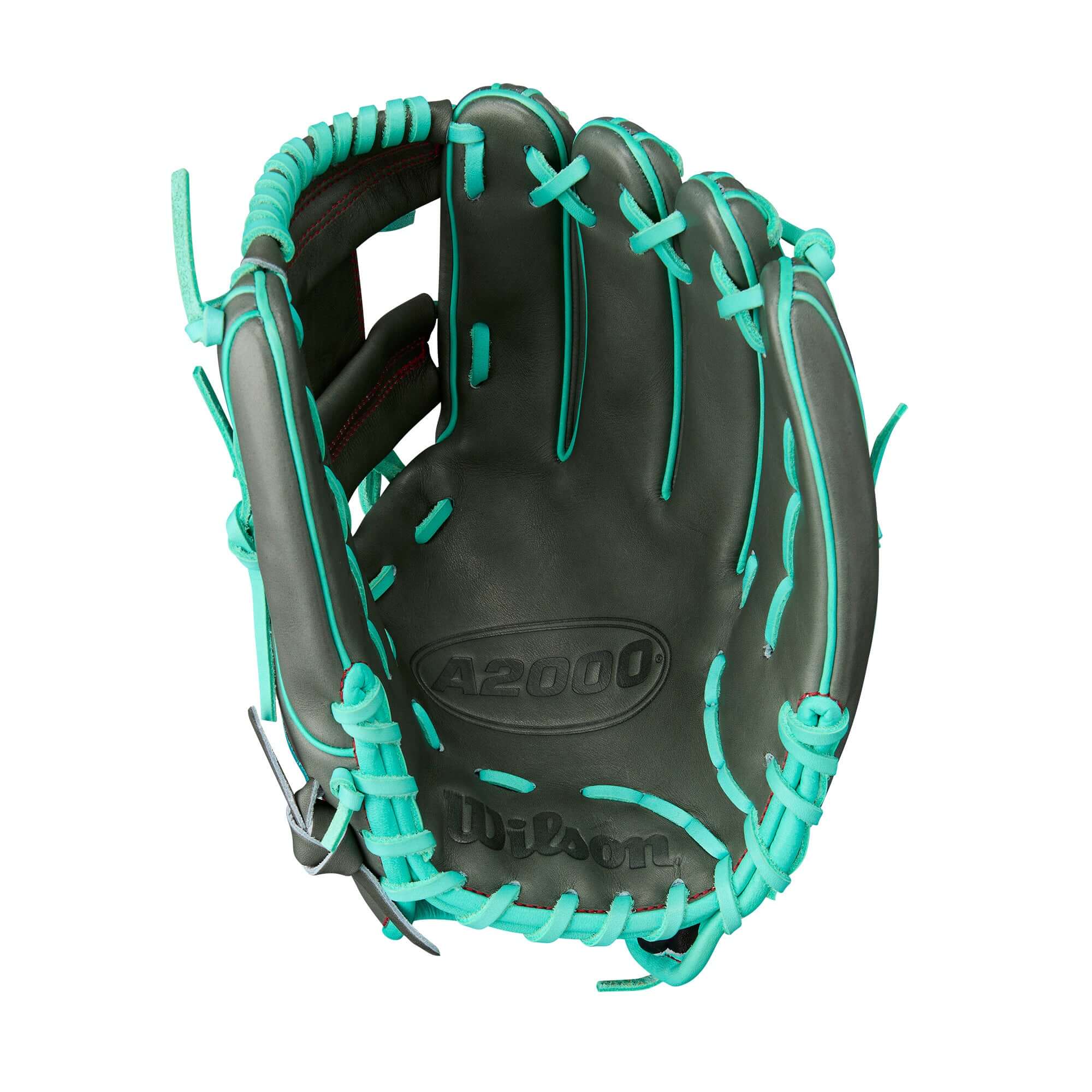 Wilson A2000 1975 Infield Baseball Glove in Coal and Seafoam, 11.75 inches, designed for superior infield performance.