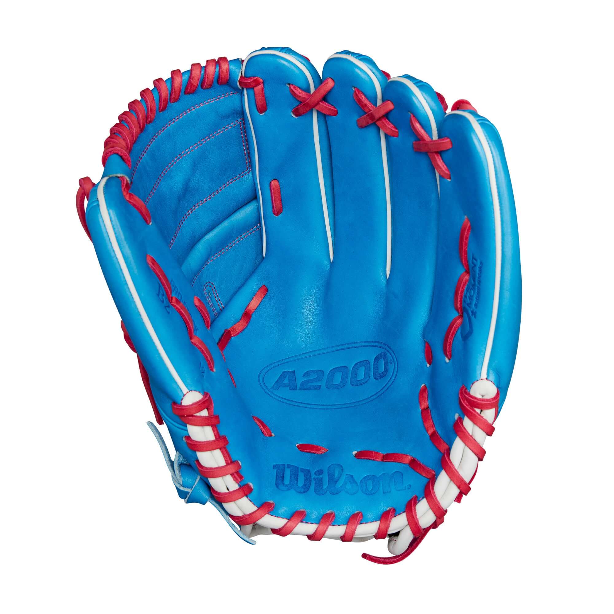 Wilson 2024 Autism Speaks A2000 B2 Pitcher’s Glove, 12” LHT, featuring blue leather and striking pink accents.