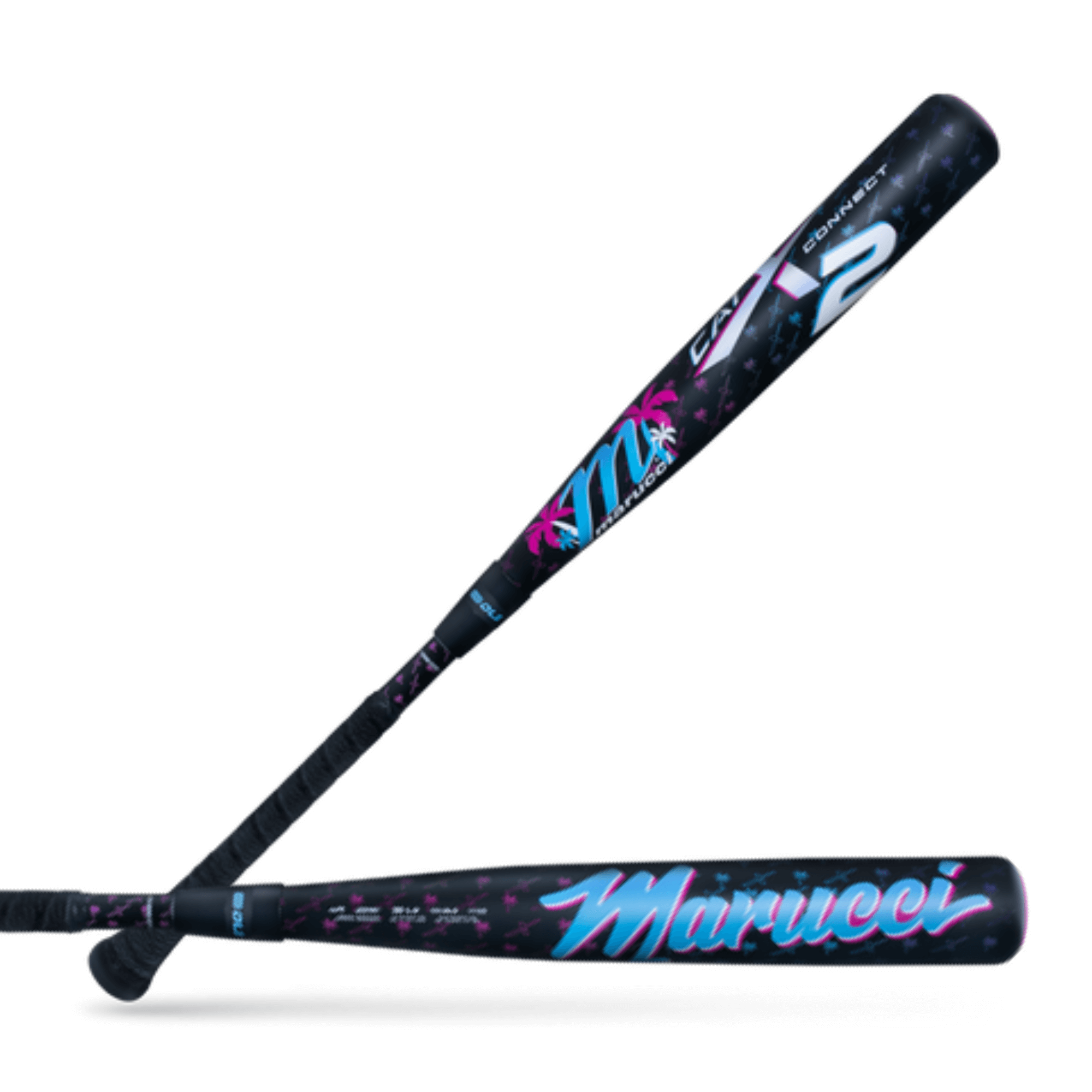 Side profile view of Marucci CATX2 Connect Vice (-3) BBCOR Baseball Bat with black and blue graphics.