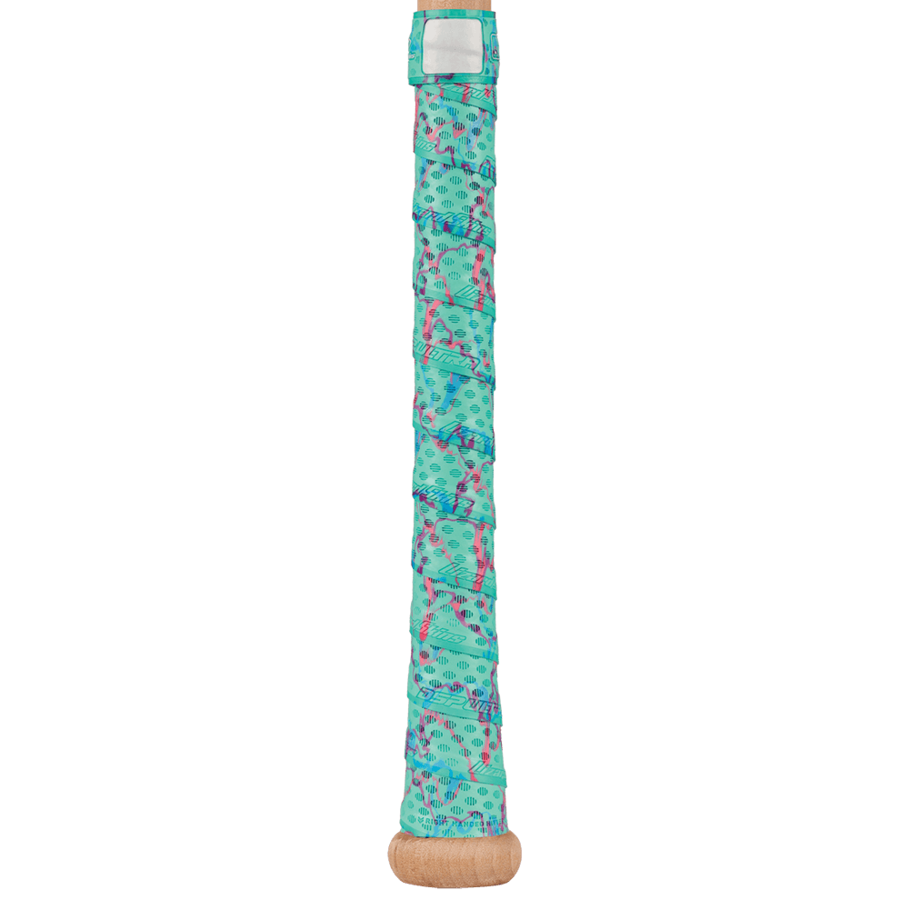 Lizard Skins DSP Ultra Bat Grip in Coral Camo, featuring an oval pattern and multi-directional ridges for enhanced performance.