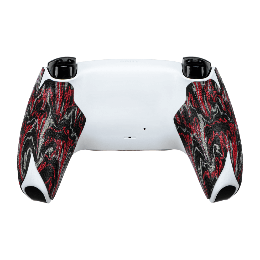 Lizard Skins DSP Controller Grip for PS5 in Wildfire Camo design, offering comfort and optimized control for gamers.