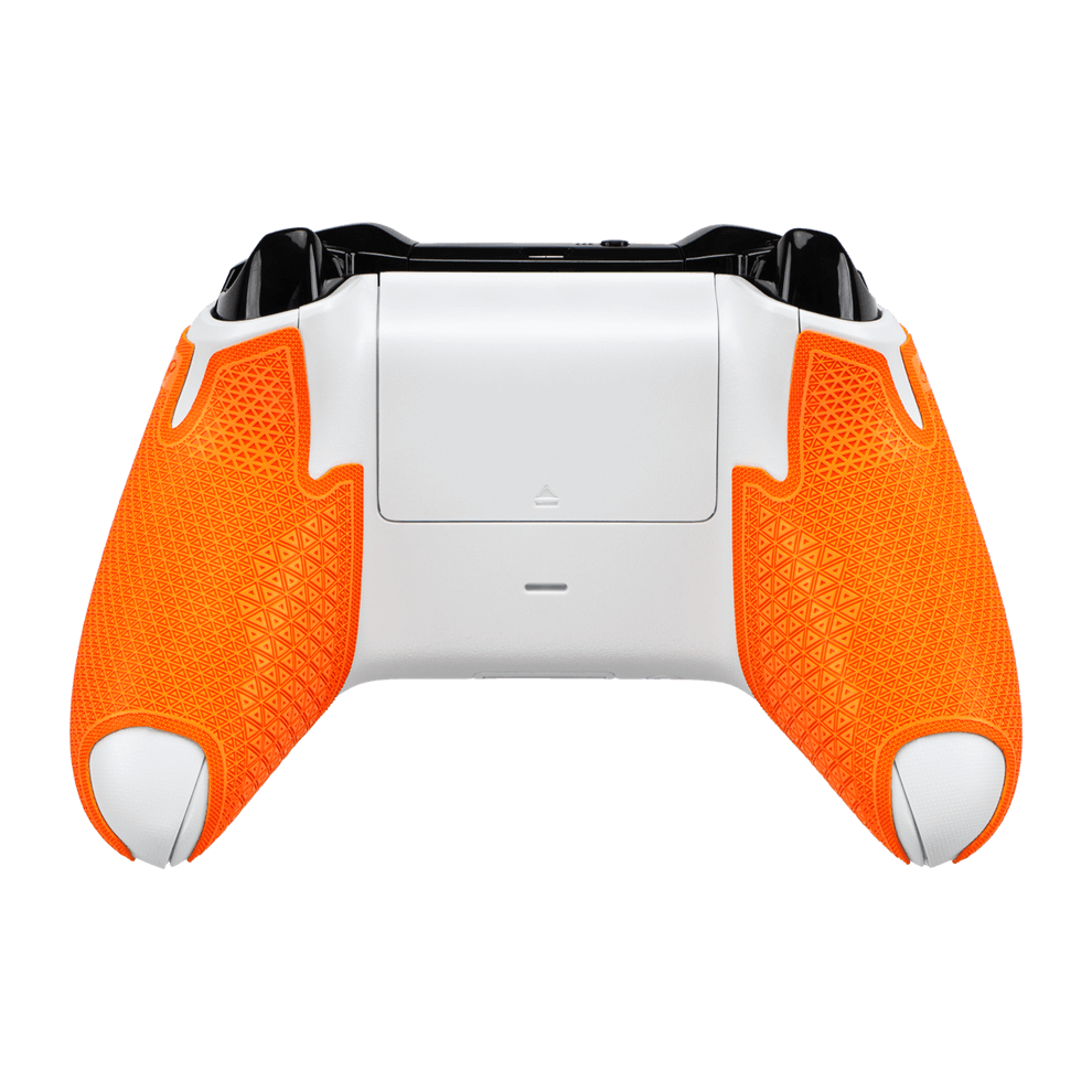 Lizard Skins DSP Controller Grip for Xbox One in tangerine, showcasing slip-resistant textured design.