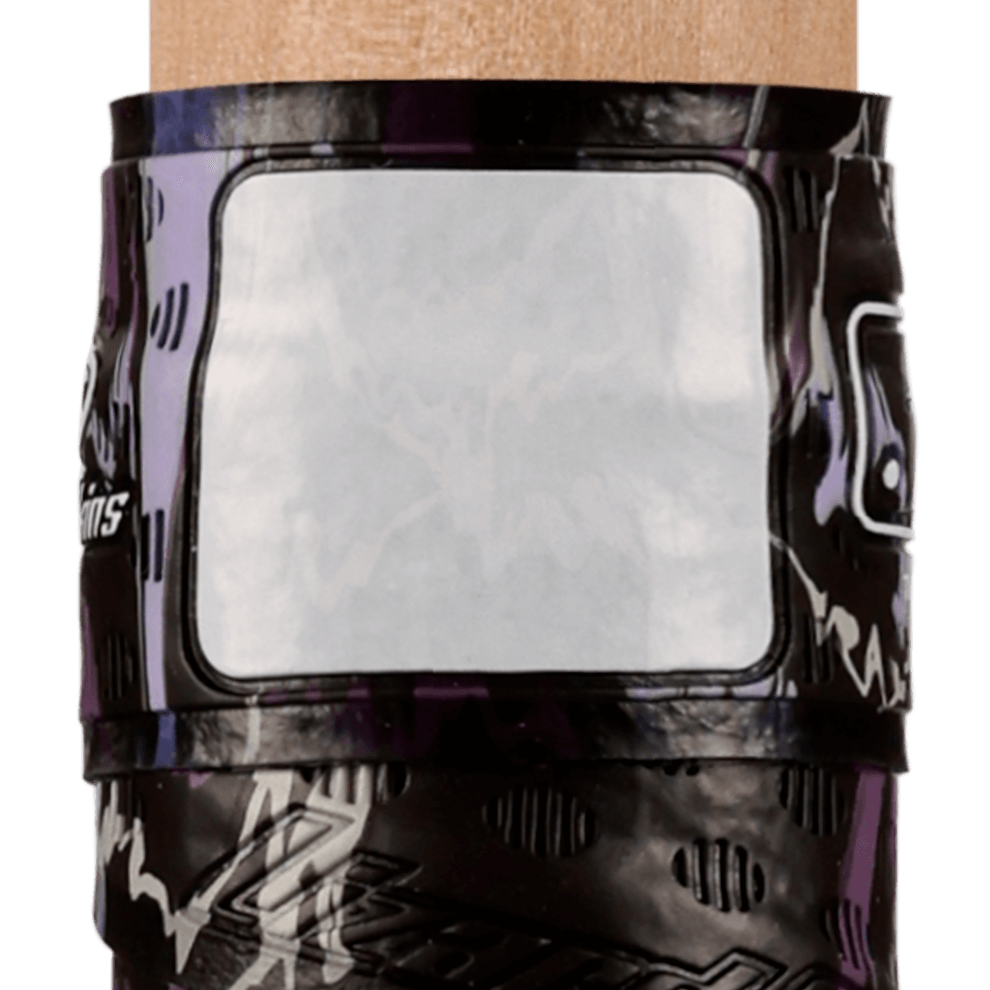 Lizard Skins DSP Ultra Bat Grip in Shock Camo, featuring premium adhesive and customizable label area for easy use.