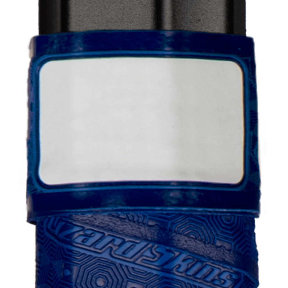Lizard Skins DSP Lacrosse Grip Tape V2 in blue with blank label for customization, designed for optimal grip and comfort.
