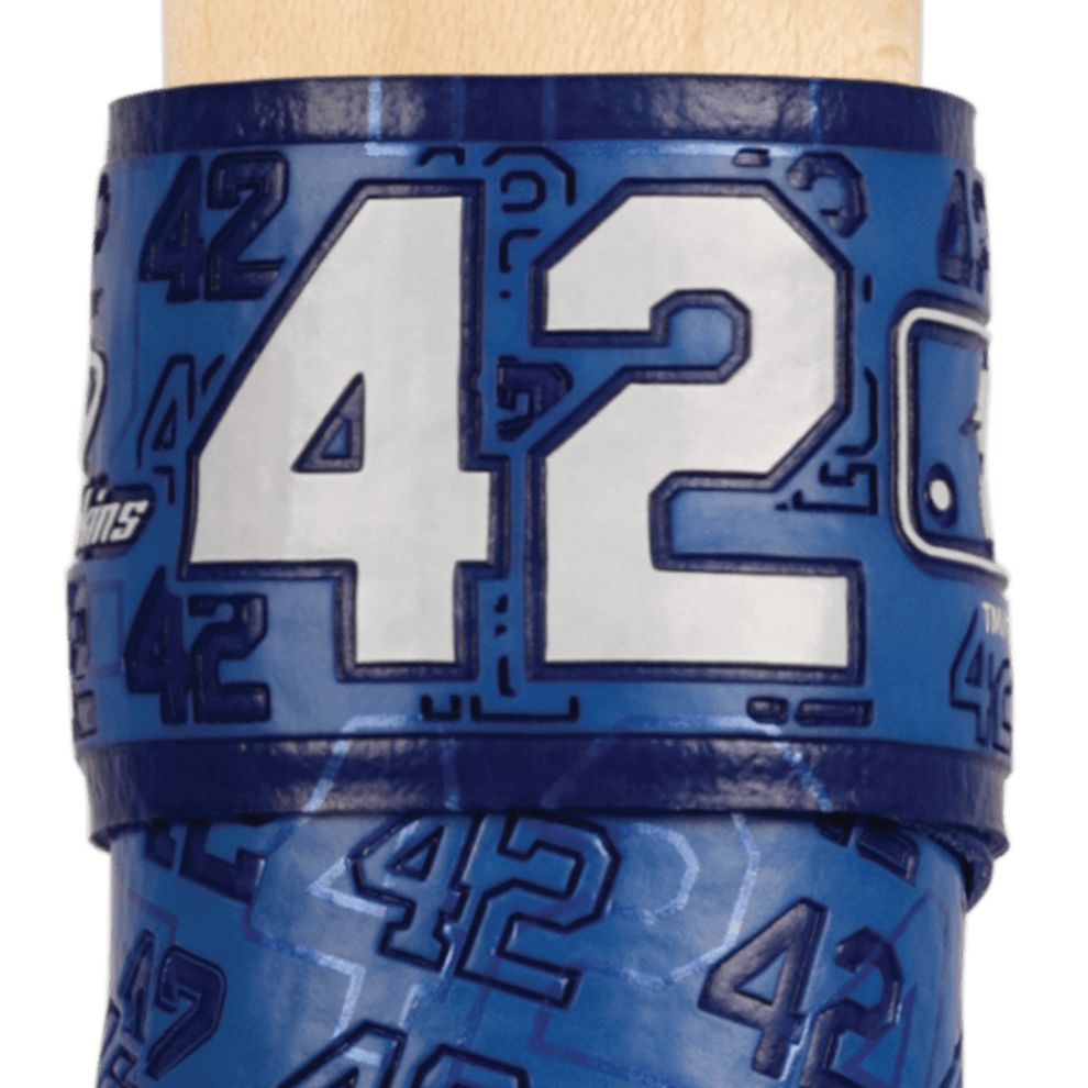 Lizard Skins DSP Ultra Bat Grip featuring blue design with the number 42 in tribute to Jackie Robinson.