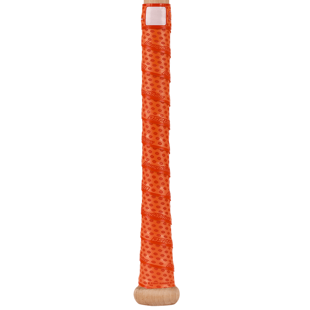 Lizard Skins DSP Ultra Bat Grip in Blaze Orange, featuring premium adhesive and textured surface for enhanced grip.