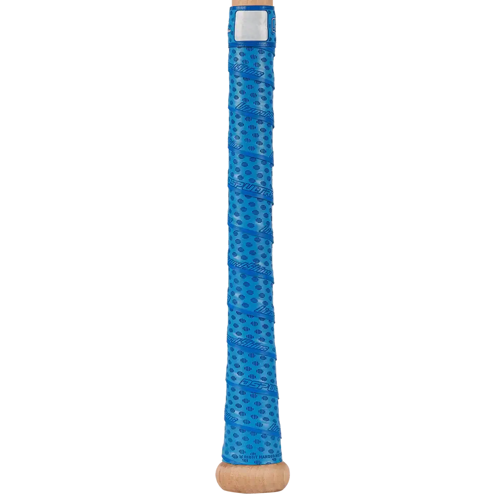 Lizard Skins DSP Ultra Bat Grip in Polar Blue with oval pattern and multi-directional ridges for enhanced performance.