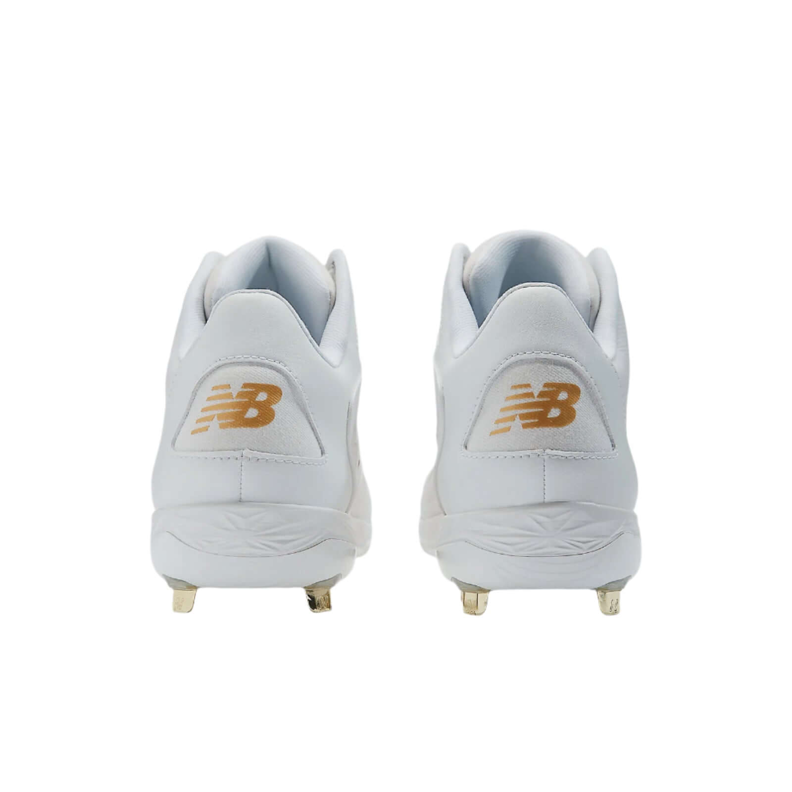 Back view of New Balance FuelCell Ohtani 1 in White emphasizing the streamlined and polished plate surface.