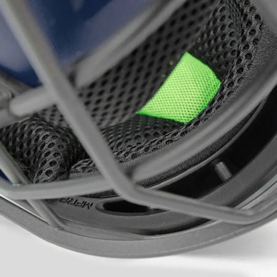 Interior view of All-Star MVP PRO Catcher's Helmet showcasing innovative mesh padding and Deflexion Tech details.