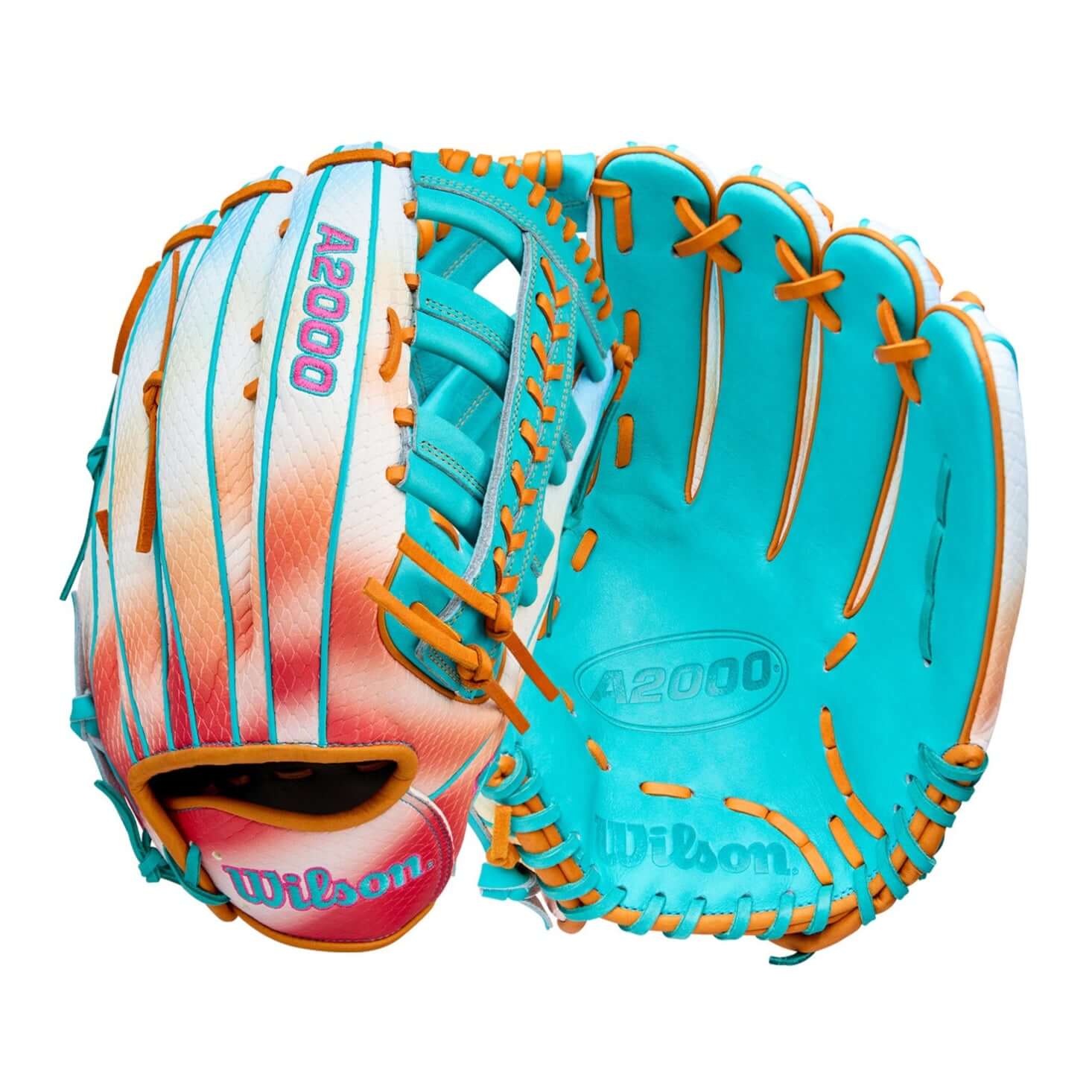 Wilson A2000 1810 Northern Lights 12.75" Outfield Baseball Glove in vibrant colors for improved performance