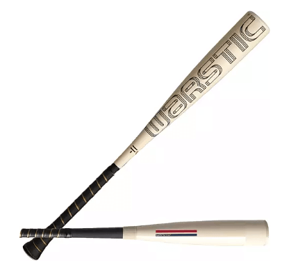 Warstic Bonesaber USA metal baseball bat showcasing Katana1X Alloy barrel for enhanced swing speed and performance.