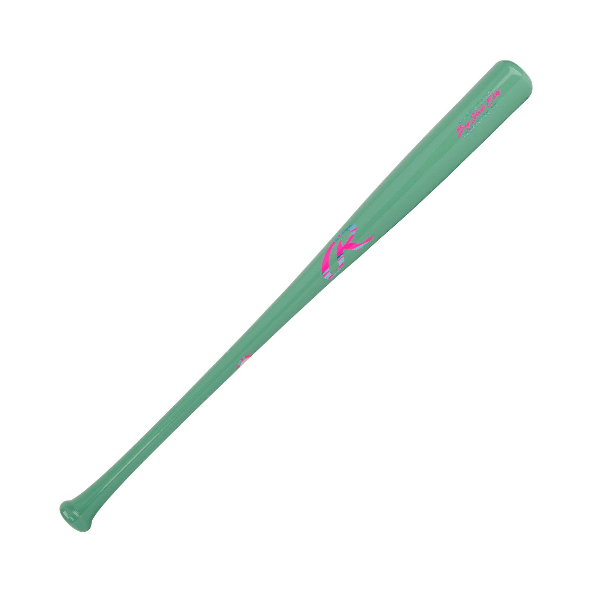 Rawlings Big Stick Elite 110 maple wood bat in vibrant mint color, designed for pro-level performance and balanced feel.