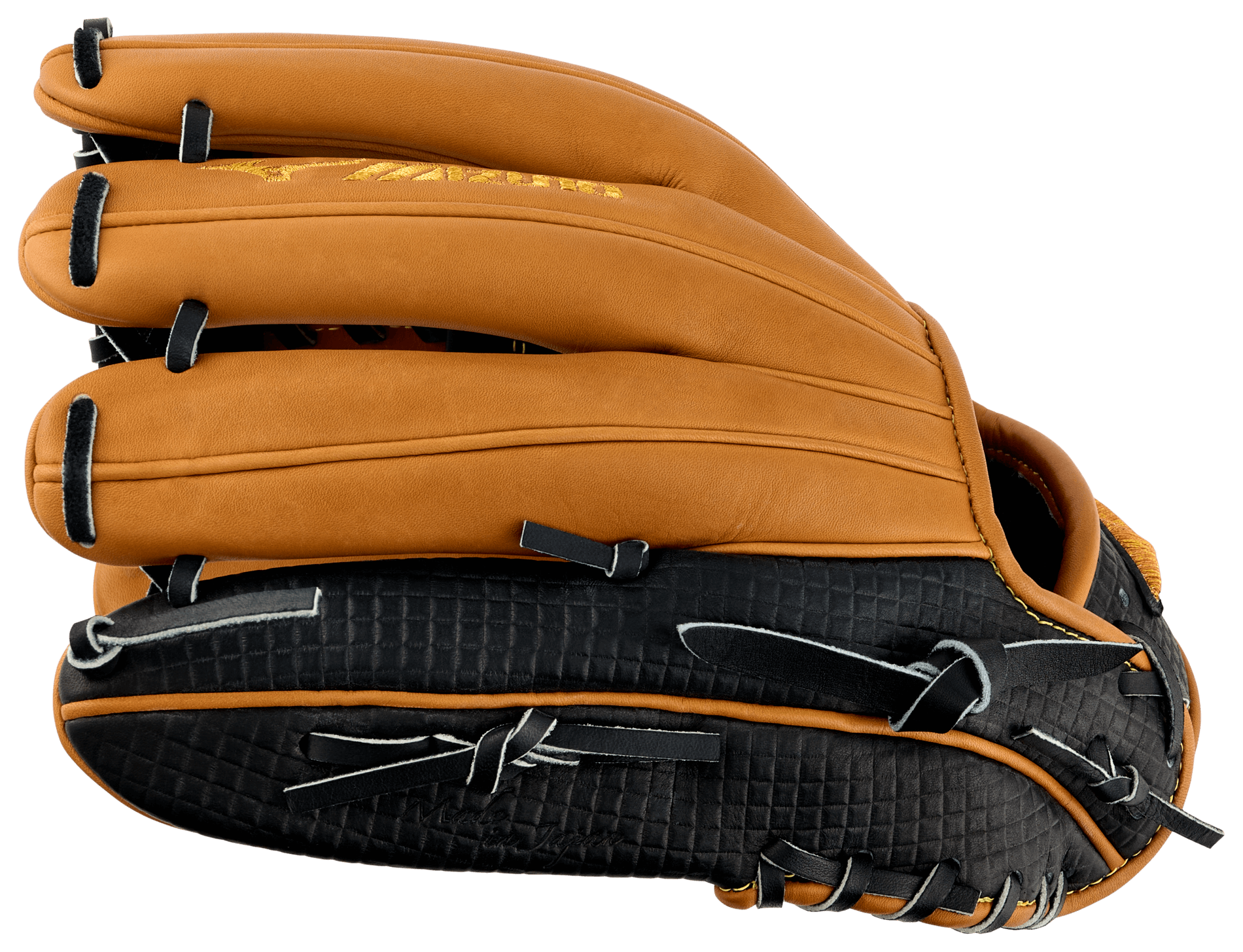 Right side and fingers view of the Mizuno Pro Haga Shogun Limited Edition Baseball Glove.