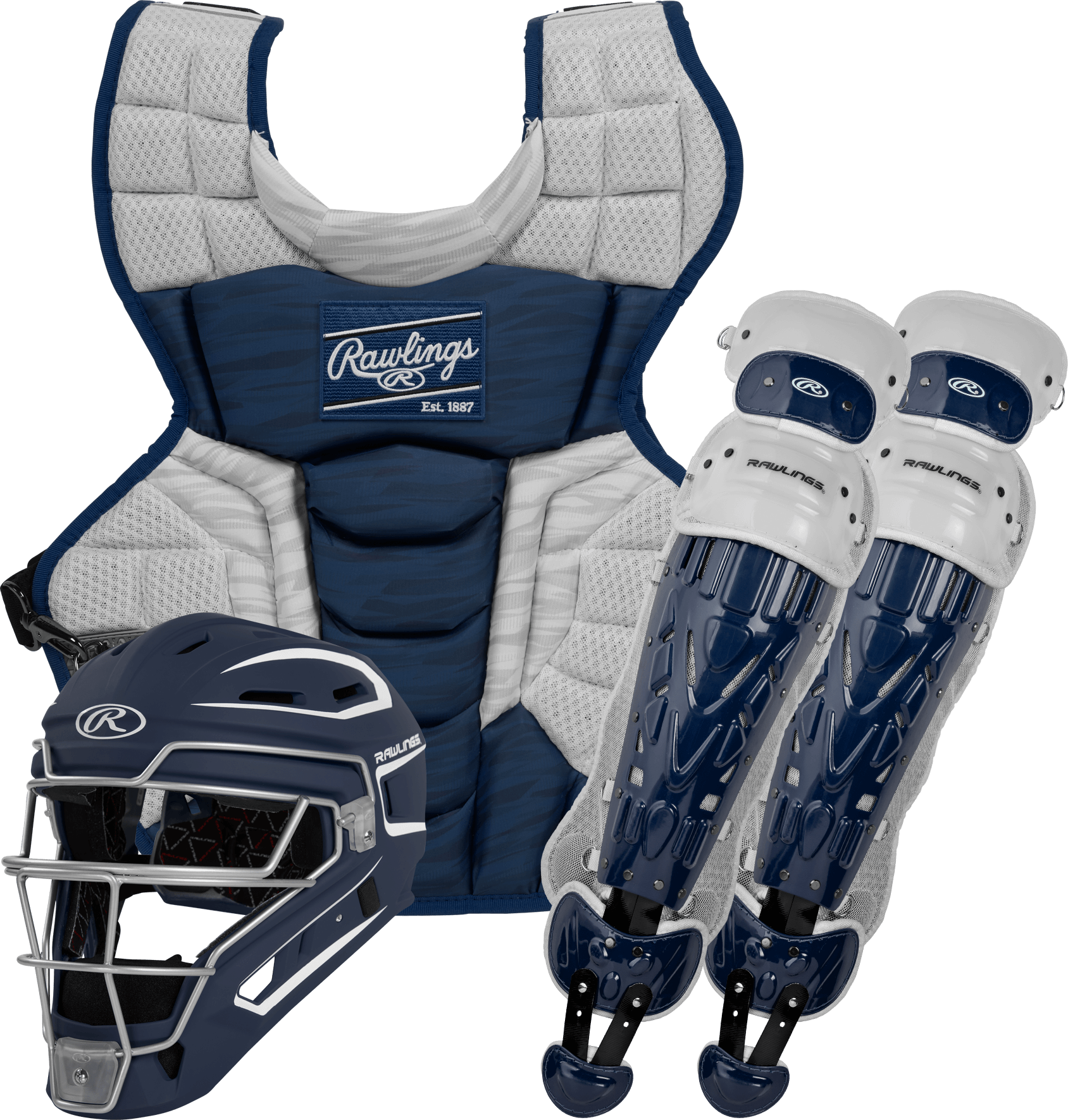 catcher gear rawlings Rawlings Adult Velo 2.0 Catcher Set - NAVY
