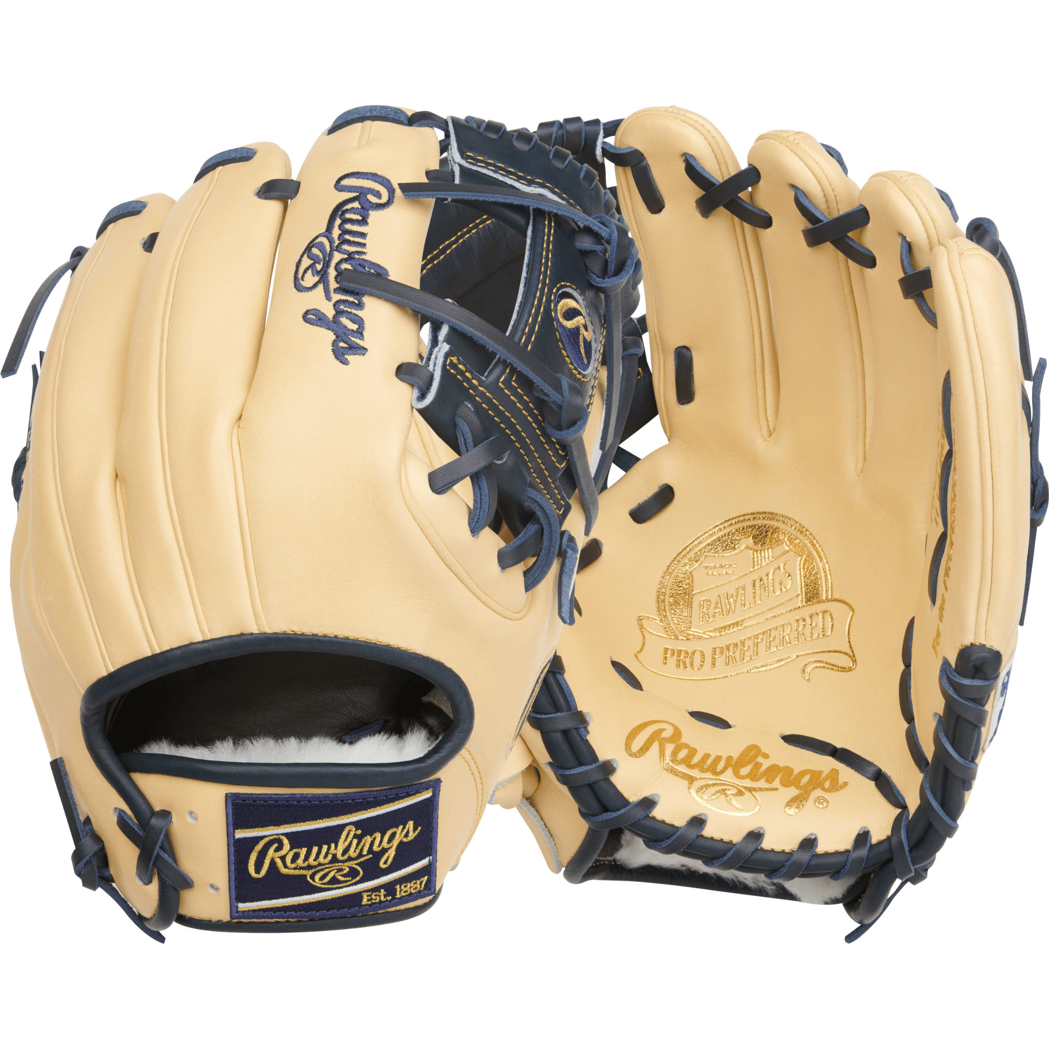 Rawlings Pro Preferred Anthony Volpe Gameday Pattern Infield Baseball Glove - Back and Palm View