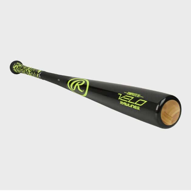 Rawlings Velo (-5) Wood Composite Baseball Bat side profile with visible logo and end cap