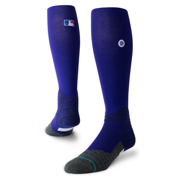 Stance MLB Diamond Pro OTC Socks in purple, designed for comfort and performance, featuring over-the-calf height and nylon blend fabric.