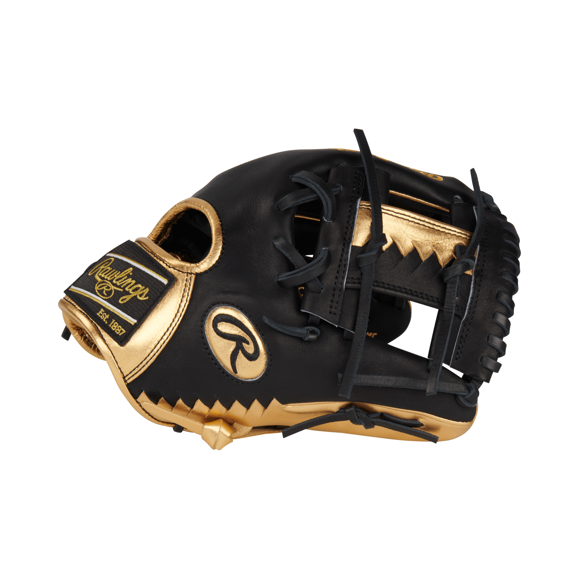 Rawlings June 2024 Gold Glove Club RGGC PROGOLDYVIII 11.5" infield glove featuring black and gold accents.