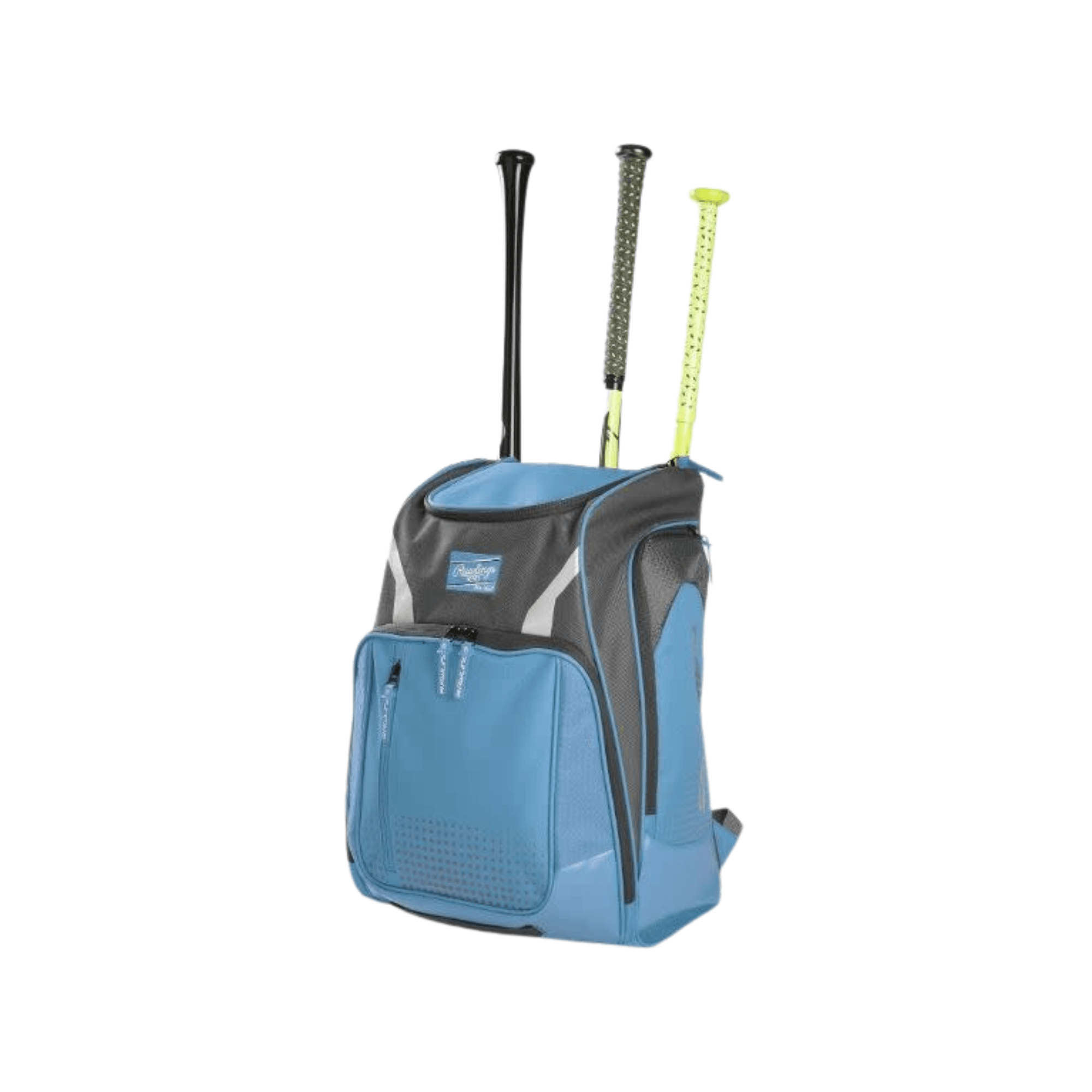 Rawlings P-Legion backpack with large main compartment converted into a game-time shelf.