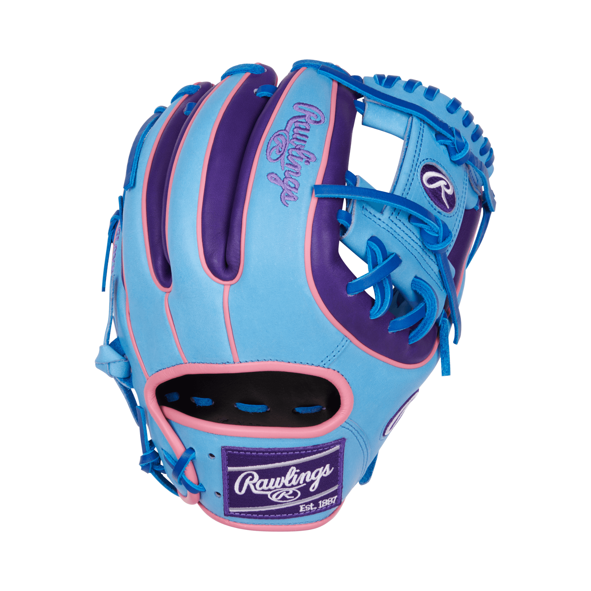 Palm view of the Rawlings 11.5'' Infield Glove featuring Heart of the Hide leather with factory break-in for immediate gameplay.