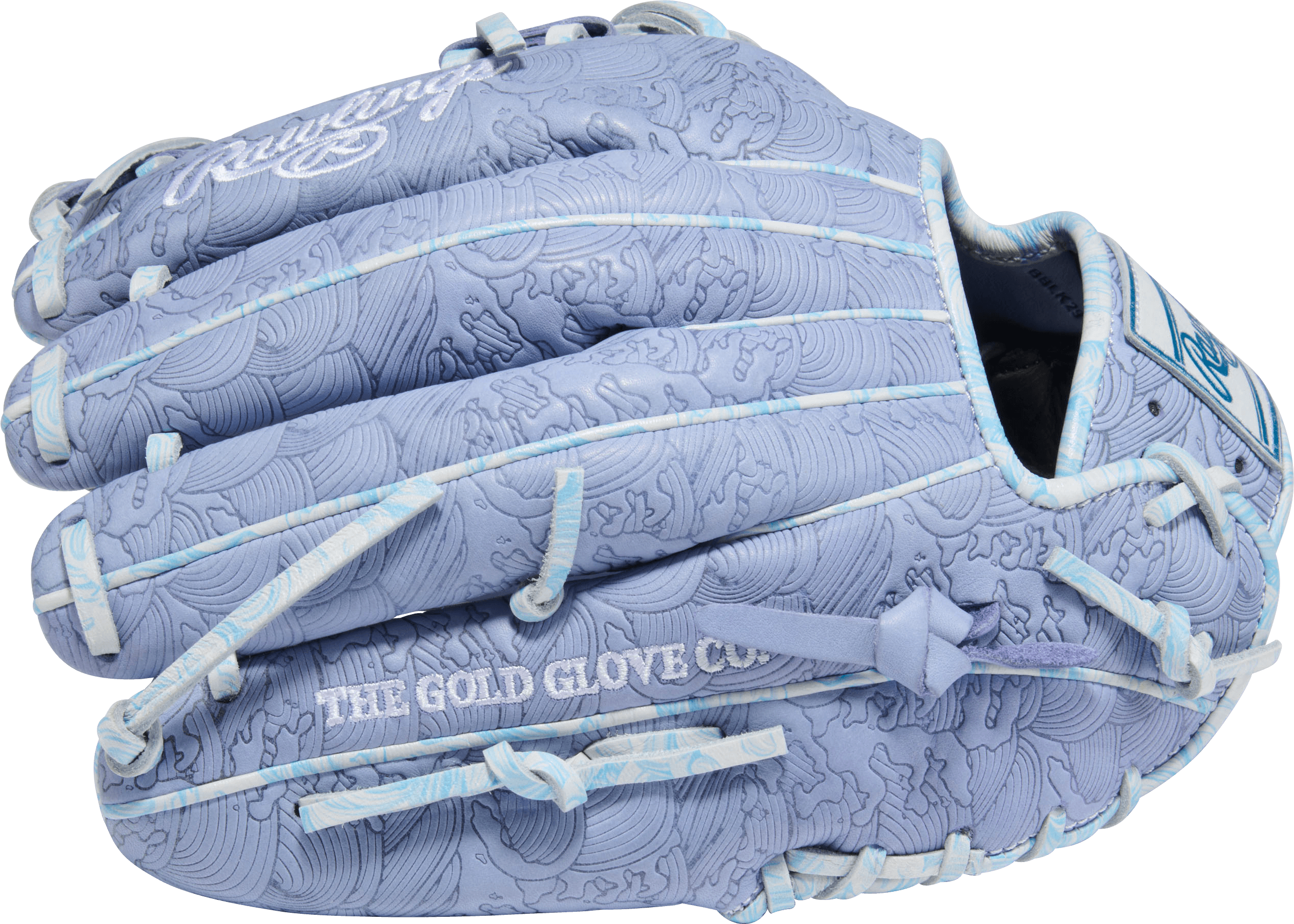 Rawlings May 2026 Gold Glove Club RGGC (GOTM) PROR2175-2PEW 11.75" Baseball Glove, backhand view, periwinkle with detailed stitching.