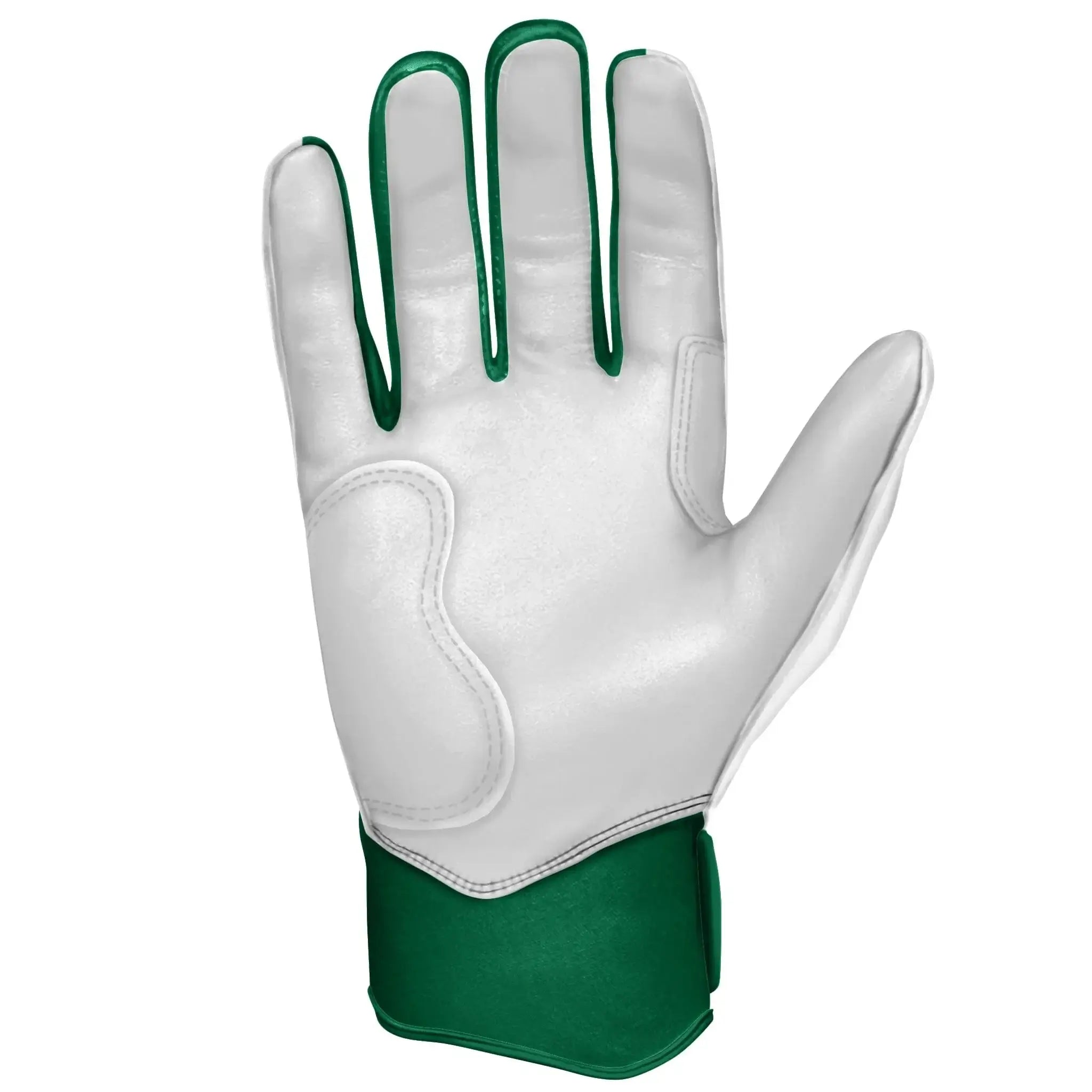 Bruce Bolt Premium Pro Chrome Short Cuff Batting Glove in Green, showcasing high-quality Cabretta leather and optimal grip.