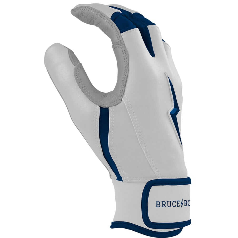 Bruce Bolt Youth Premium Pro Chrome Short Cuff Batting Gloves Navy
