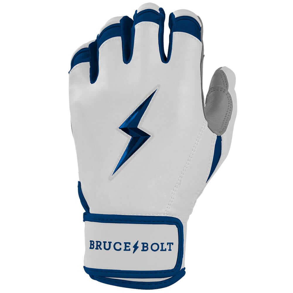 Bruce Bolt Youth Premium Pro Chrome Short Cuff Batting Gloves Navy
