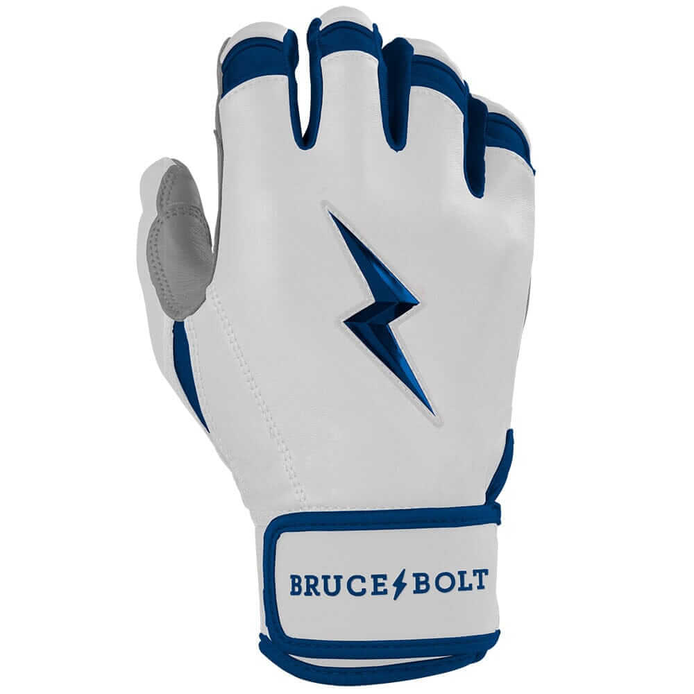 Bruce Bolt Youth Premium Pro Chrome Short Cuff Batting Gloves Navy
