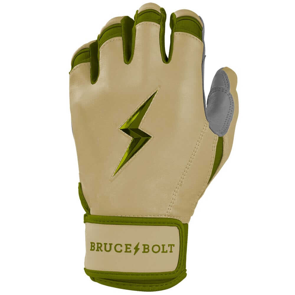 Bruce Bolt Youth Military Short Cuff Batting Gloves finger detail designed to follow natural hand shape.