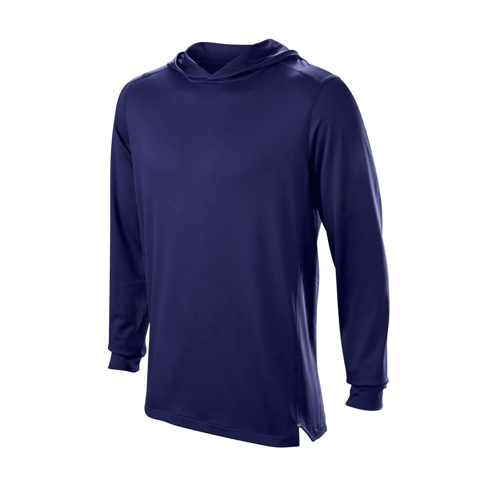 Front view of the Youth Lightweight Training Hoodie 2.0 in navy, designed for comfort and athletic fit during workouts.