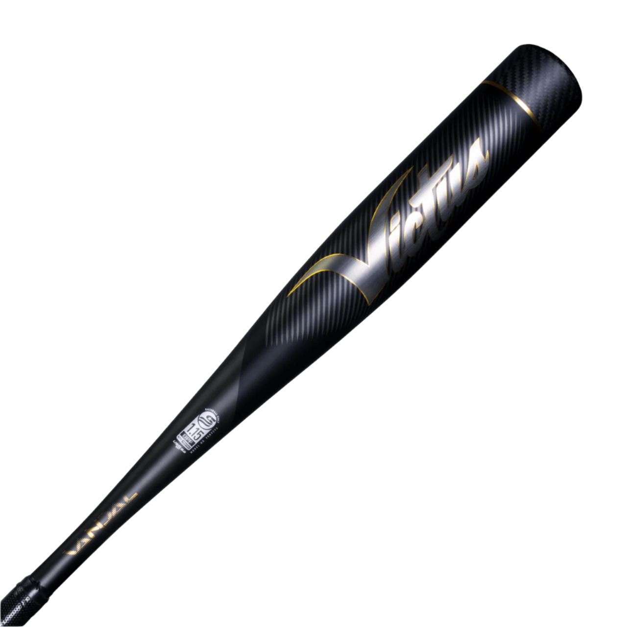 Victus Vandal 2 (-5) USSSA baseball bat with a carbon composite barrel and sleek black design.