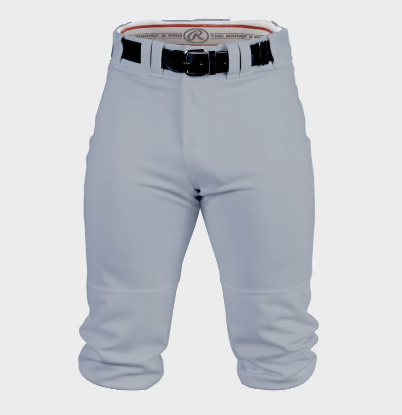 Rawlings YP150K youth premium knee high baseball pants with gripper elastic waistband and flat-lock stitching.