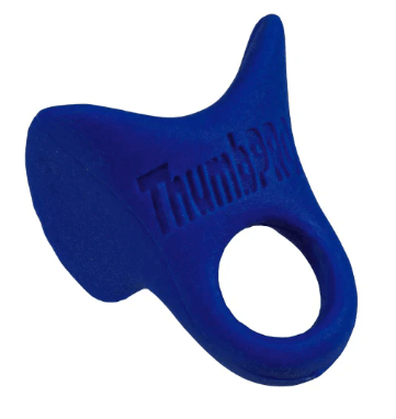 Blue ThumbPRO thumb protector designed to enhance comfort, performance, and protection for batters.