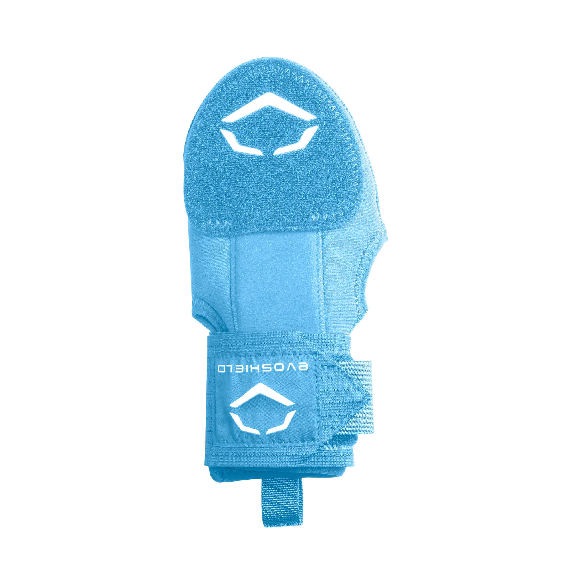 EvoShield Youth Sliding Mitt in blue, designed for base running protection for players under 12 years old.