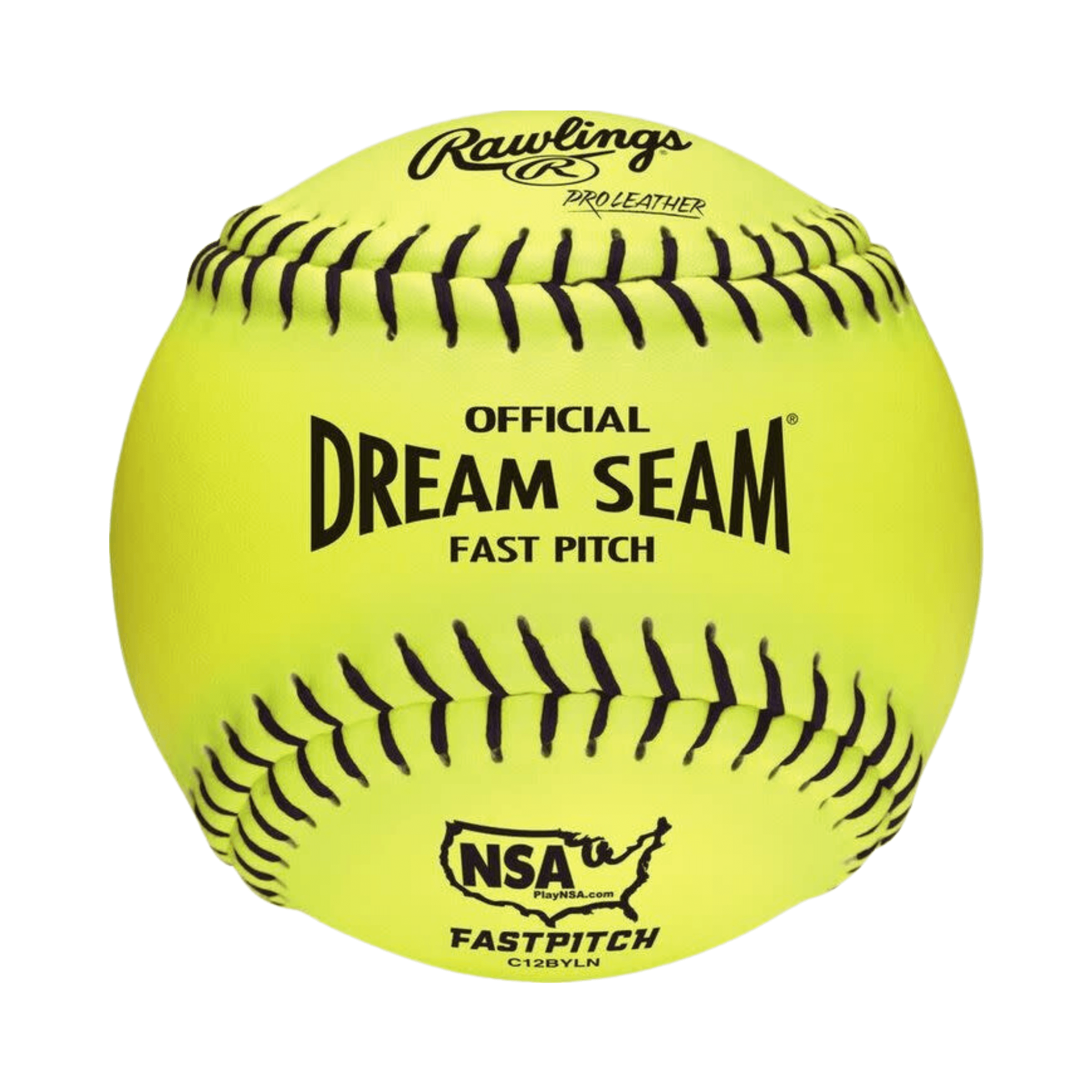 Rawlings Dream Seam 12 Softball with raised seam and high-density cork center