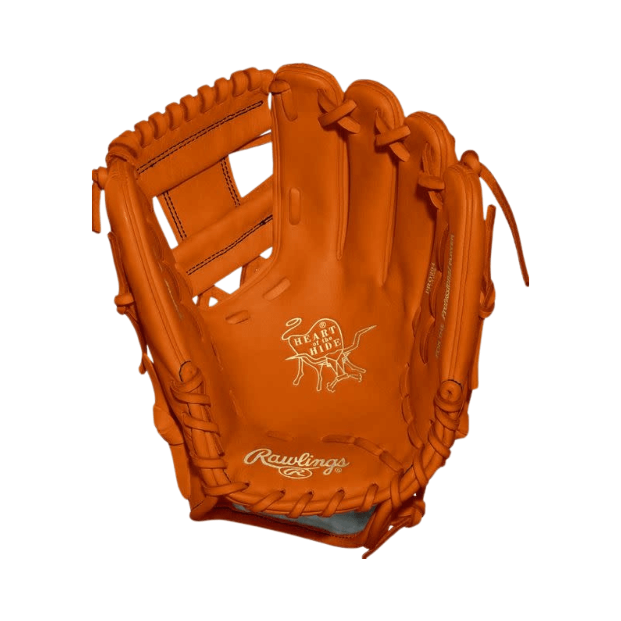 Rawlings Heart of the Hide Custom Pro204 11.5 Glove, Orange/Black, Leather, Large Pocket, Infield Glove