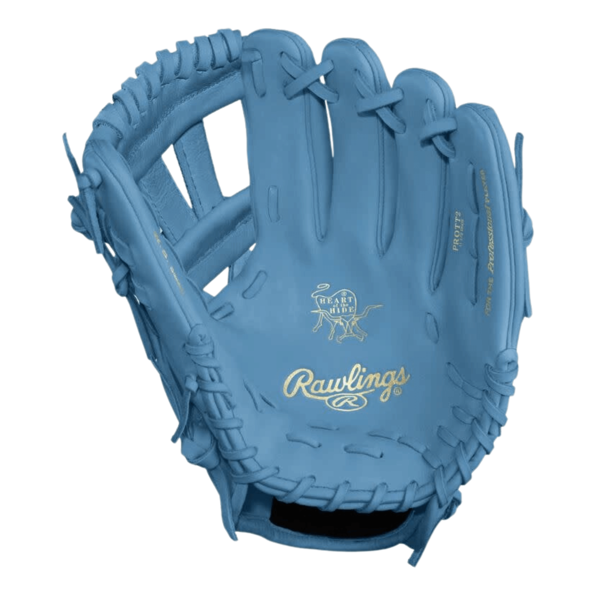 Rawlings Heart of the Hide Custom ProTT2 11.5 Sky Blue/Royal baseball glove front view