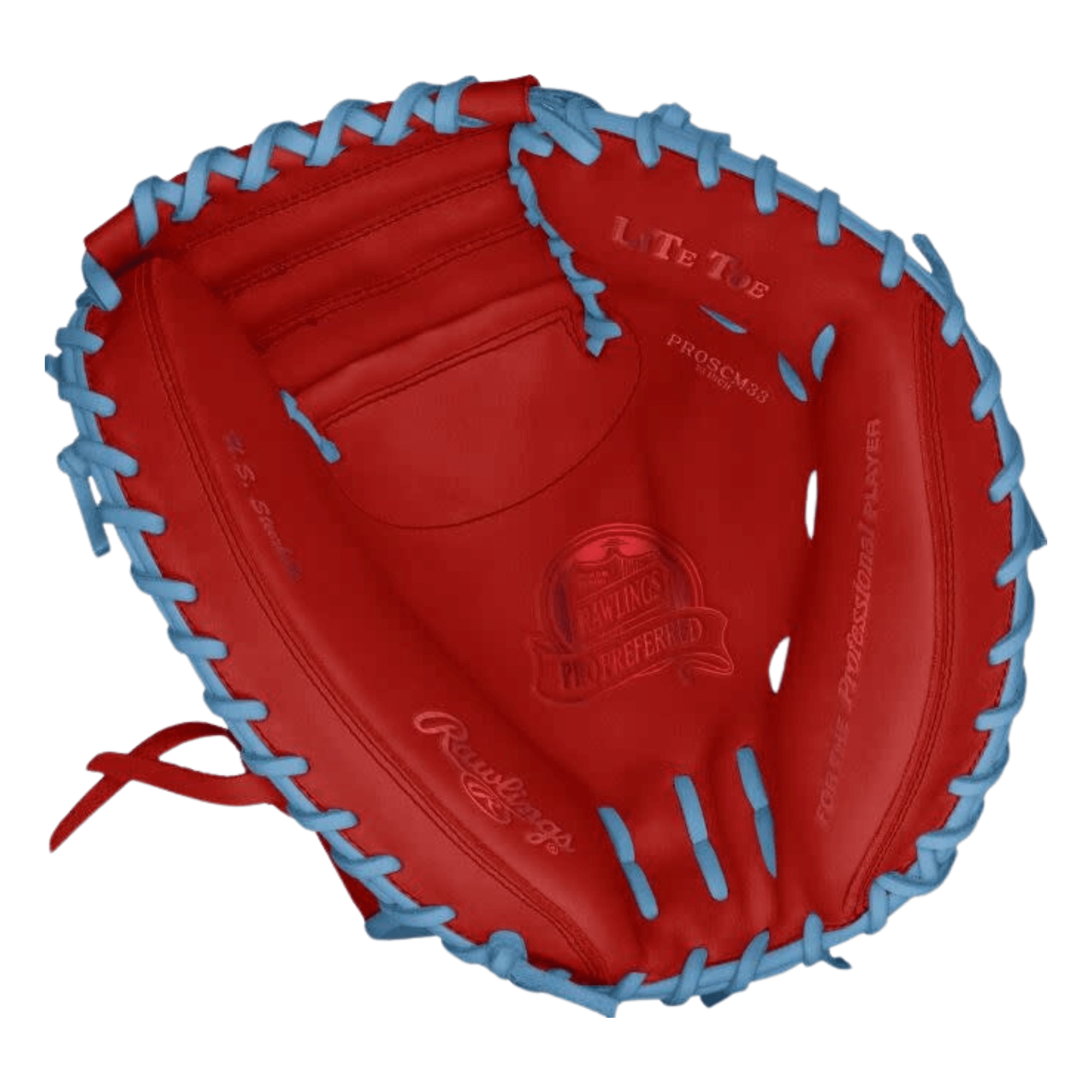 Rawlings Pro Preferred Catchers Mitt 33-inch Red/Sky Blue