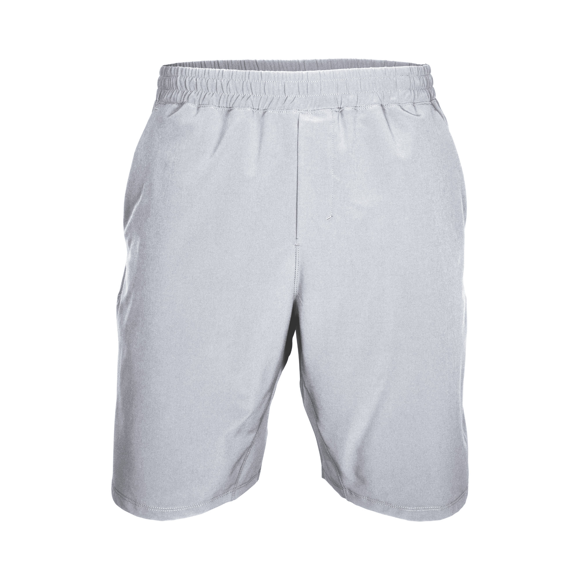 Marucci St. Louie Hybrid Training Short in Platinum with elastic waistband and hidden zipped pocket, perfect for workouts.
