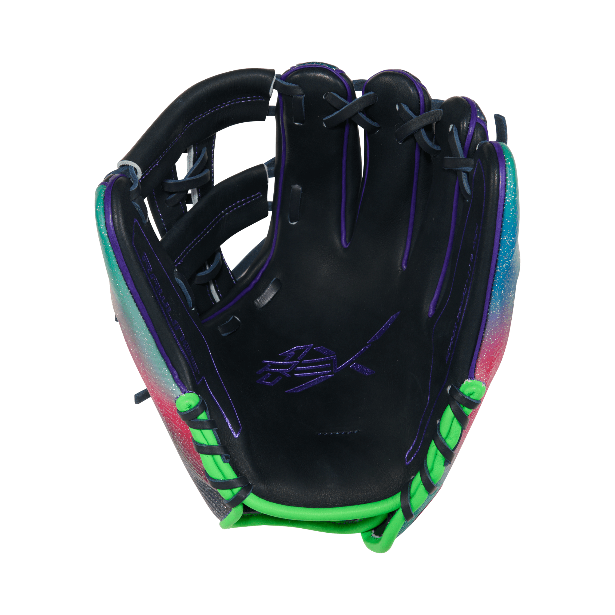 Closeup of Rawlings REV1X Glove palm with advanced REV1X construction.
