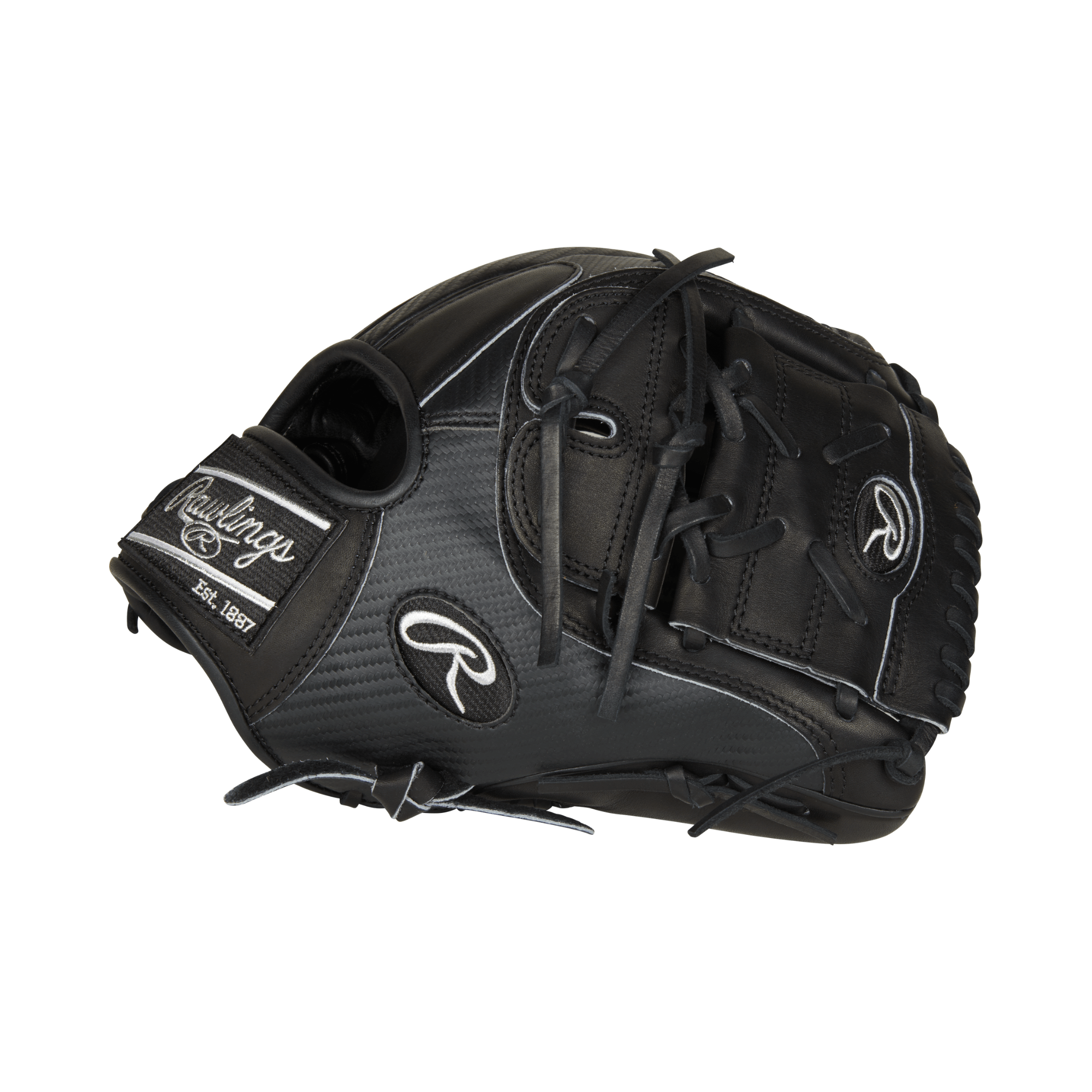 Rawlings Heart of the Hide Hyper Shell 11.75" infield/pitcher's glove in black, showcasing premium steer-hide leather and lightweight design.