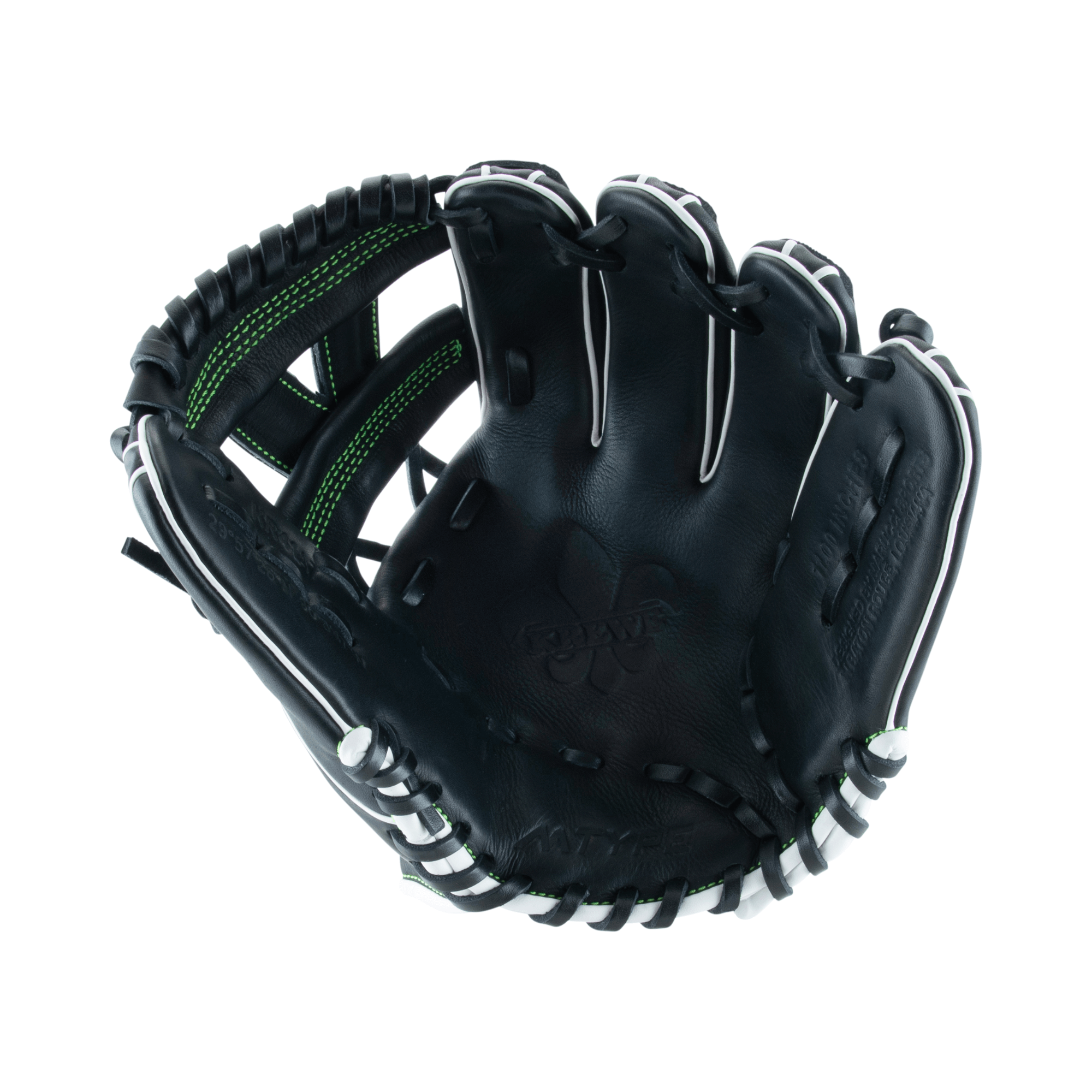 Front view of Krewe Series 41A7 Mitt, highlighting the smooth cowhide leather and V Web design for precision play.