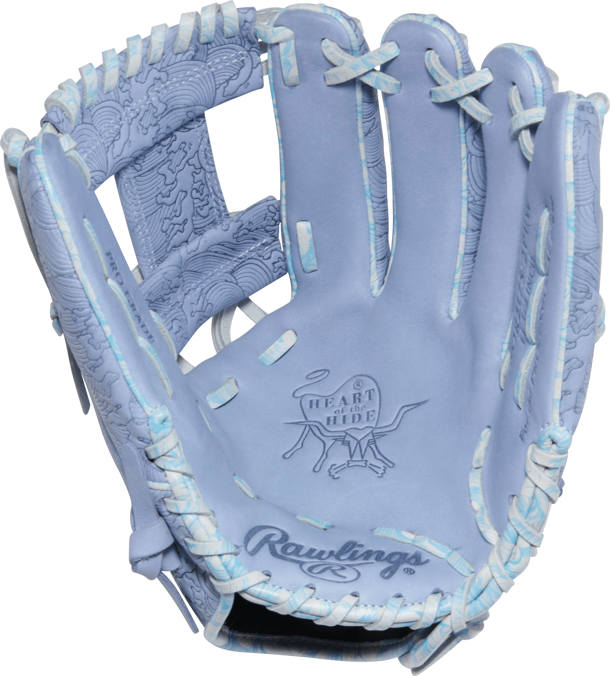 Rawlings May 2026 Gold Glove Club RGGC (GOTM) PROR2175-2PEW 11.75" Baseball Glove palm view, periwinkle color, I-web design