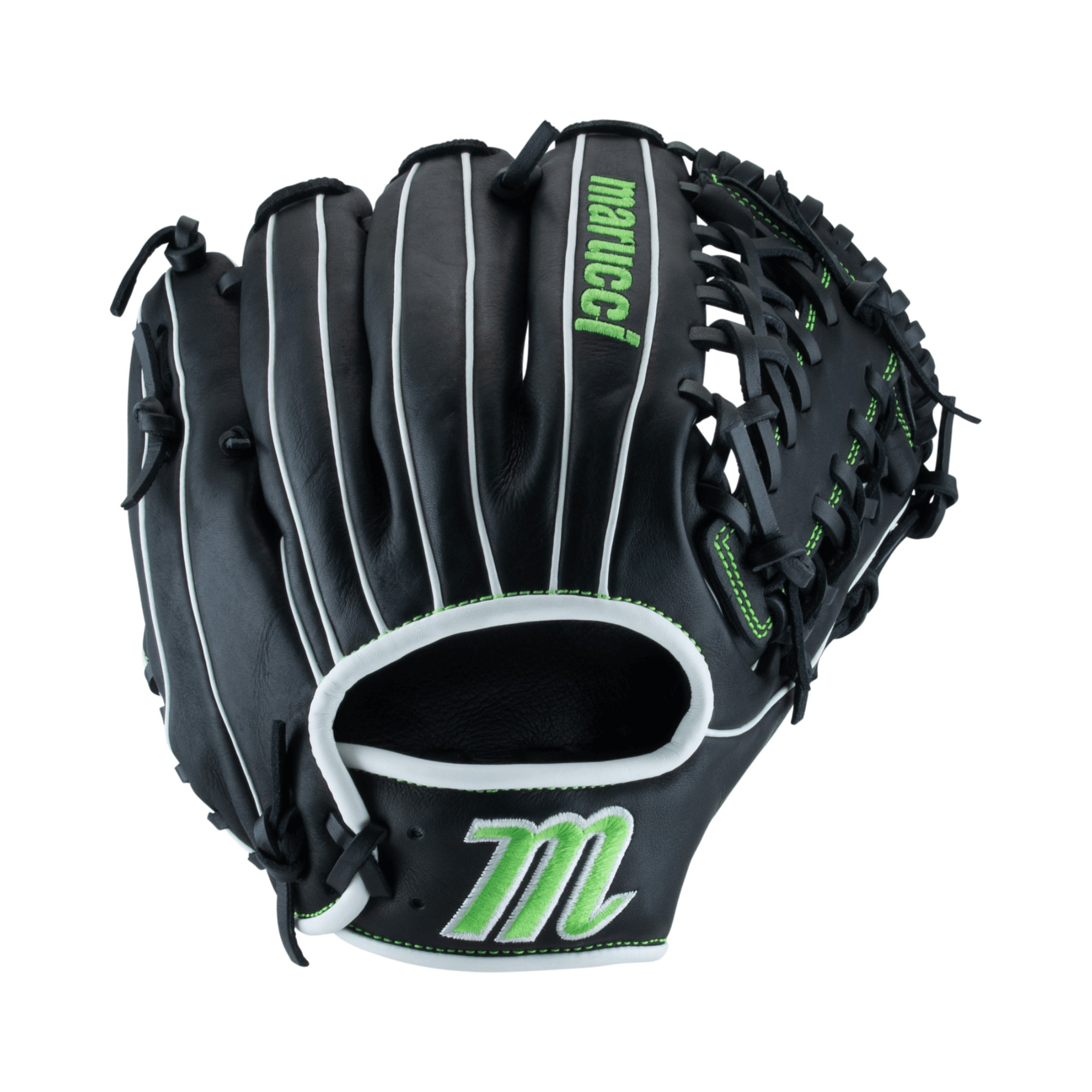 Back of 42A6 Mitt, showcasing the dual wide shape and medium depth pocket for effective fielding.