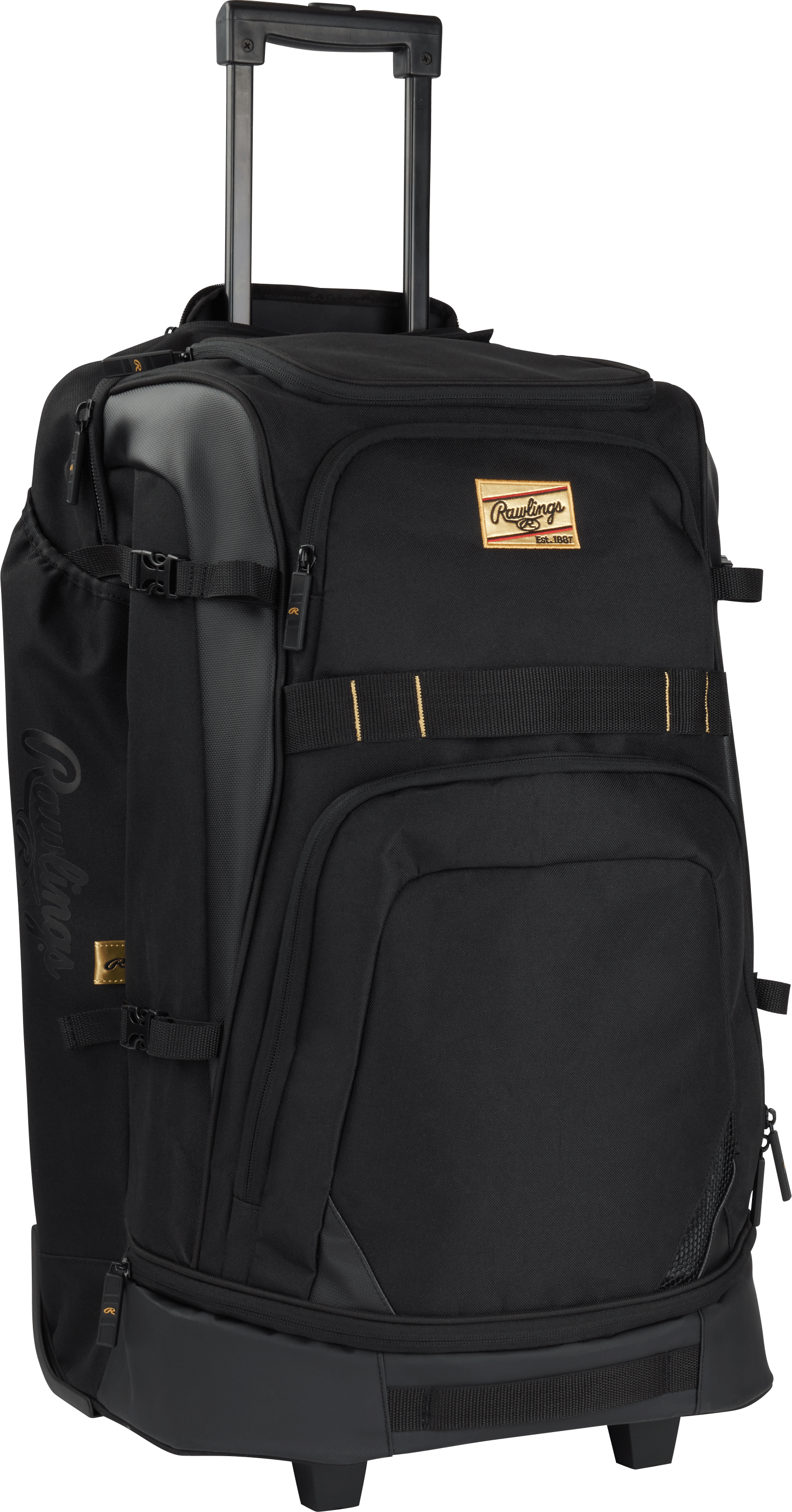 Rawlings Gold Collection Wheeled Bag side front with telescopic handle