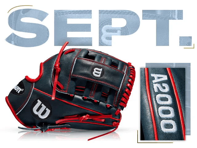 Wilson A2000 G4 glove, September 2018 edition, featuring Brian Dozier's custom design and sleek red accents.