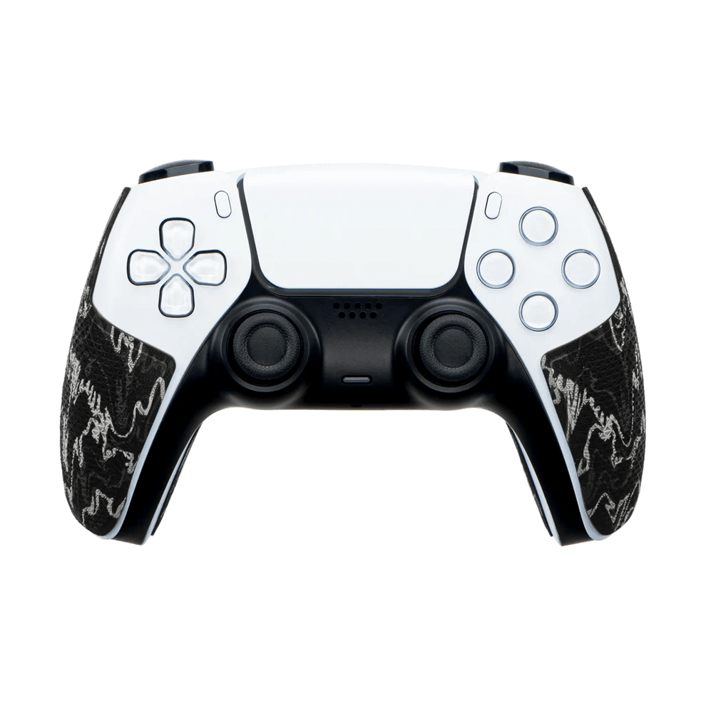 Lizard Skins DSP Controller Grip for PlayStation 5 in Black Camo, enhancing comfort and control for gamers.