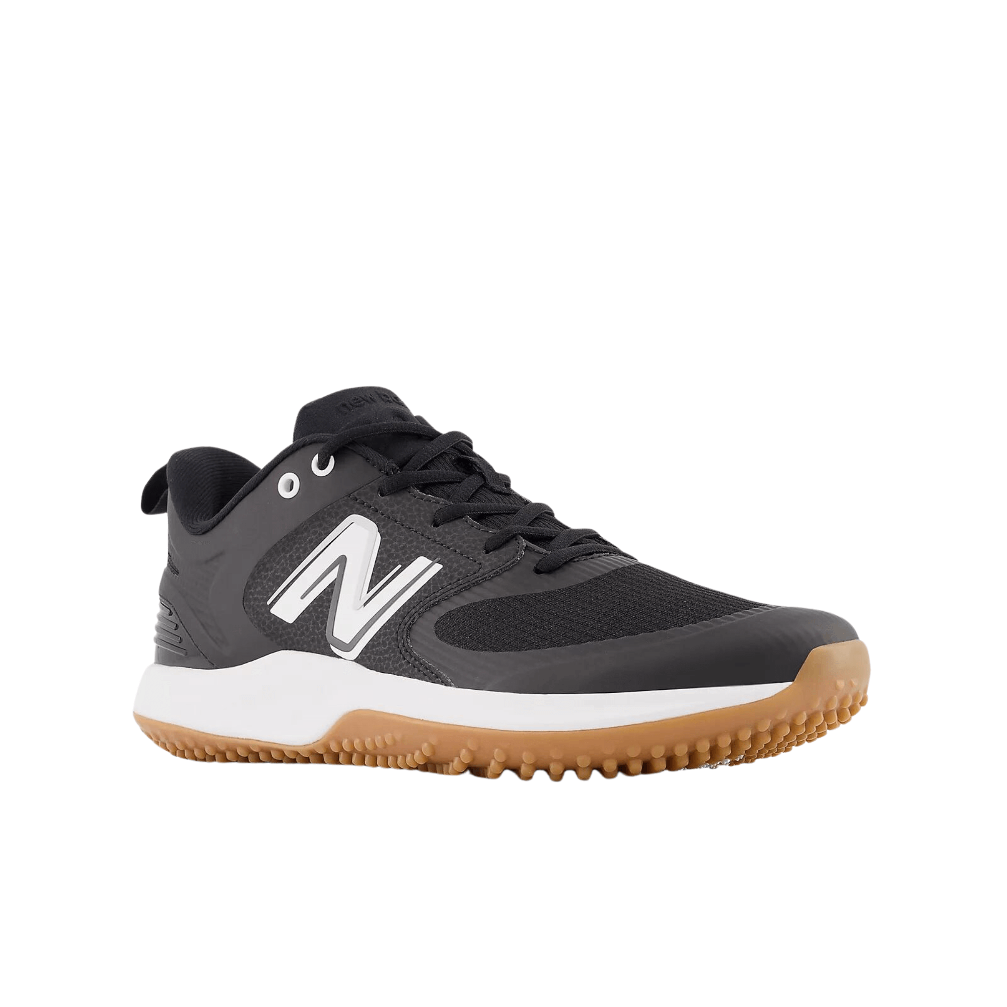 New Balance Fresh Foam 3000 v6 Turf-Trainer shoes in black with white logo and gum sole. Ideal for training and gym activities.