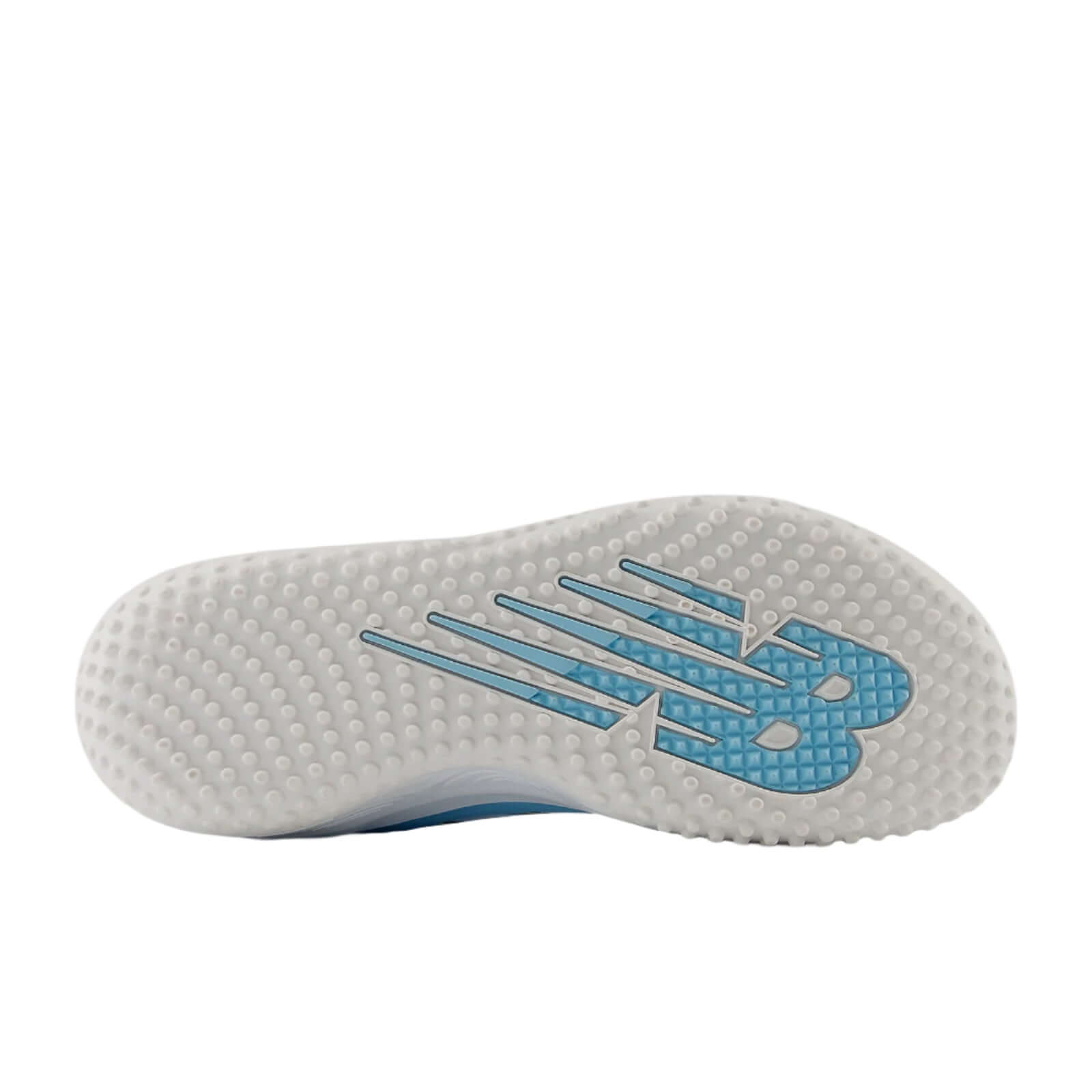 Sole view highlighting nubbed rubber outsole for superior traction on turf surfaces.
